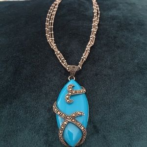 Sterling silver necklace/Marcasite pendent